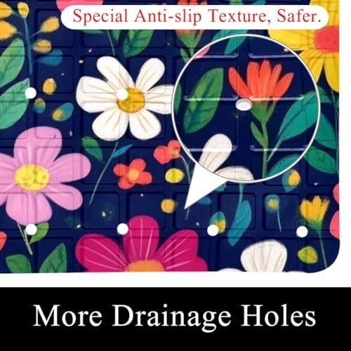 Shower Mat Non Slip, Cute Floral Anti Slip Bath Mat - Image 2