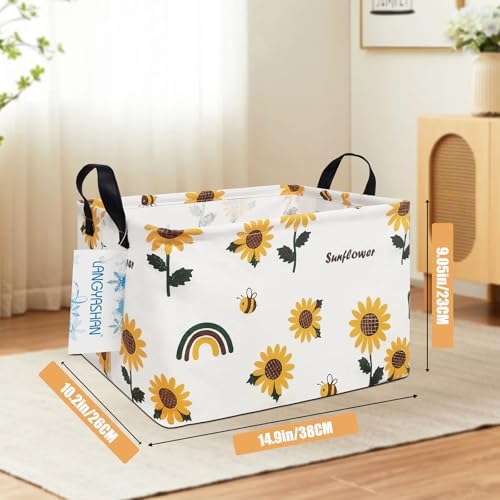 Rectangular Collapsible Sunflower Storage Basket Nursery Organizer - Image 2