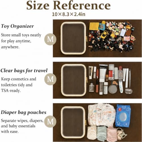 4 pcs Clear Zipper Pouches, Hard Shell Zipper Case, Toiletry Bag - Image 5
