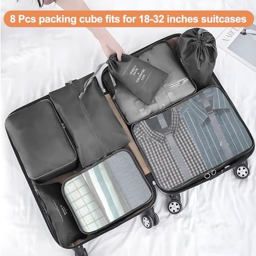 Packing Cubes for Travel 8 Set Luggage Organizer Bags - Image 2