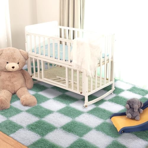 Super Soft Rug for Bedroom, 8x10 ft Sage Green and White Area Rug Classic - Image 4