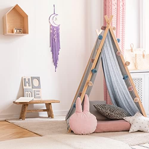 Boho Macrame Wall Hanging, Crochet Moon Star Dream Catcher - Image 5