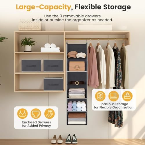 Hanging Closet Organizer 6-Shelf - Image 5
