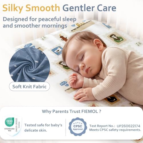 Baby Bedside Bassinet Sheets Fitted, 33”x20” Compatible - Image 5