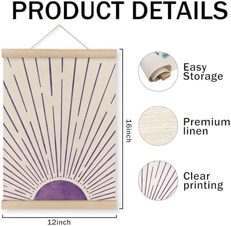 MAQIKA Purple Sun and Moon Wall Decor Poster Framed - Image 7