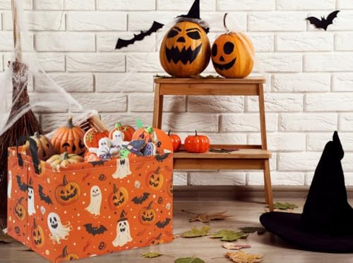 Rectangular Halloween Basket for Boys and Girls Kids Trick or Treat Pumpkin - Image 3