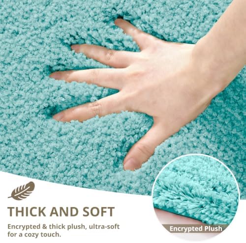 Polyester Bathroom Rug 24"x48" Aqua Haze, Non-Slip Soft Bath Mat - Image 4