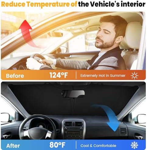 Car Windshield Sun Shade Foldable Reflector Sunshade - Image 5