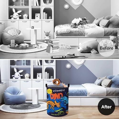 Clastyle Large Boho Dinosaur Pterosaur Boy Book Toy Storage Basket - Image 2