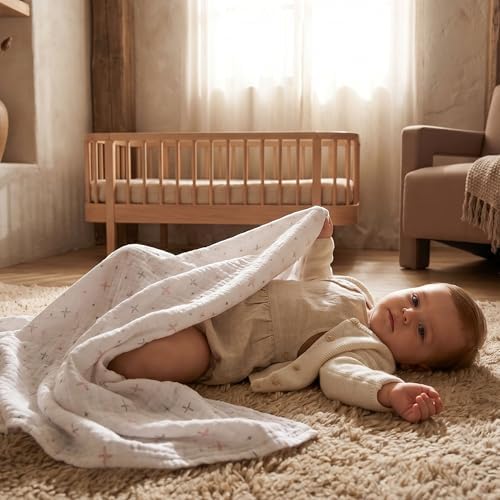 Muslin Swaddle Blankets for Newborn, 3 Pack Breathable Soft Receiving Blanket - Image 3