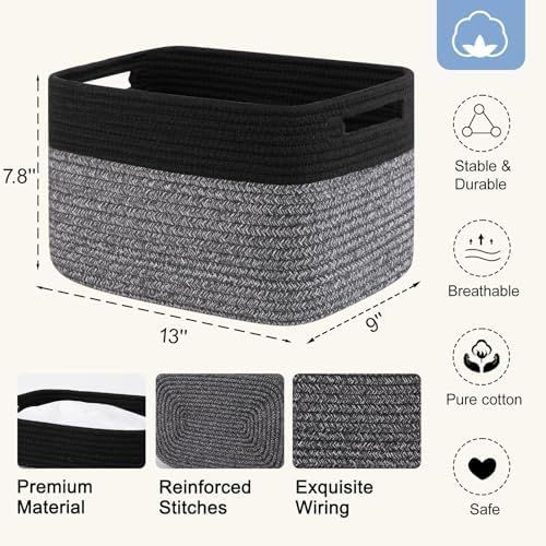 4 Pack Storage Baskets for Organizing, Woven Baskets for Shelves - Image 2