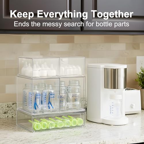 Bottle Storage Organizer Baby: Acrylic Stackable Storage Drawers - Image 3