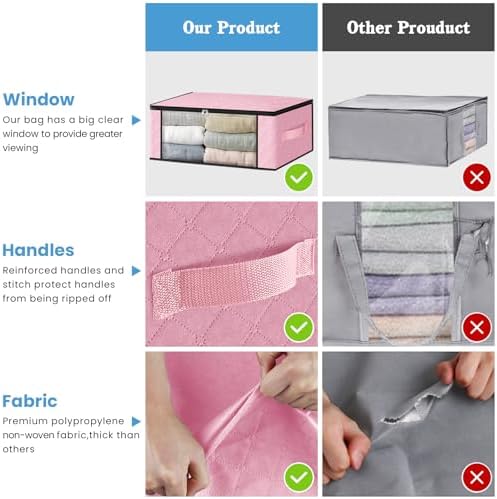 HomeHacks 6-Pack Clothes Organizer Storage Bags, 35L Storage Bins - Image 5
