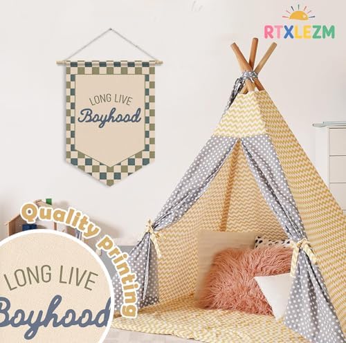 Boy Room Decor, Long Live Boyhood Nursery Wall Banner Pennants Flag - Image 6