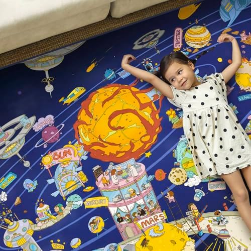 Hazo Haus Solar System Explorer 6x9 Kids Area Rug – Educational Outer Space Map - Image 3
