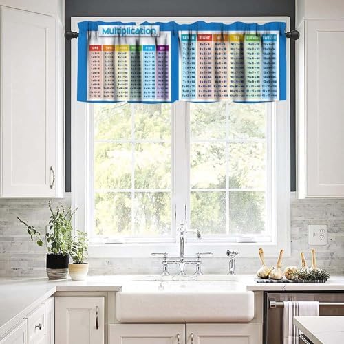 Math Valances Curtains Children Elementary Multiplication Table Pattern Window - Image 6