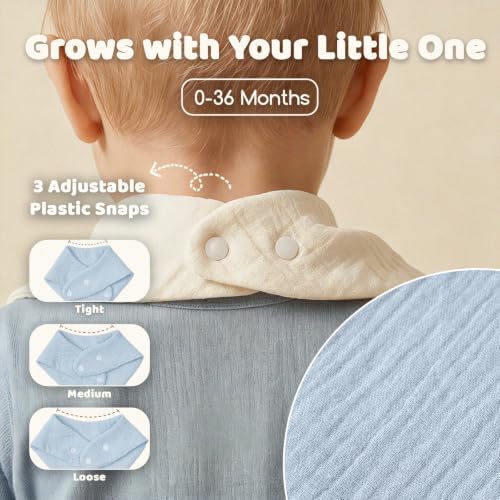8-Pack Muslin Baby Bibs for Drooling and Teething - Image 6