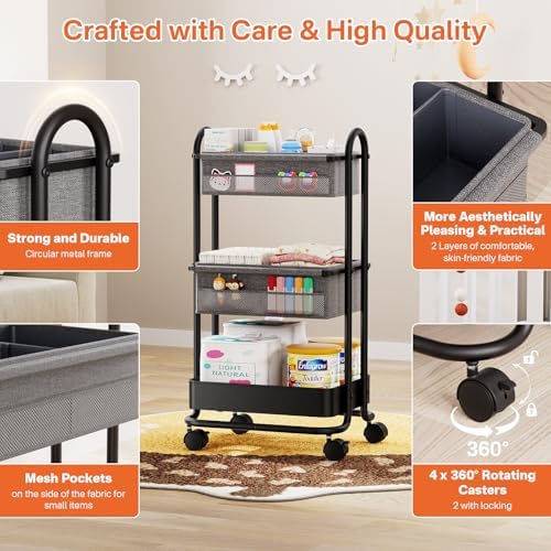 Modanais Baby Diaper Caddy Organizer Cart - Image 3