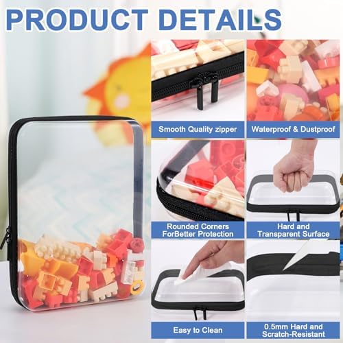YOPCDJ 3 Pack Clear Hard Shell Zipper Case, Plastic Pouch - Image 3