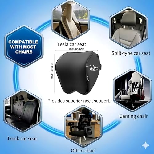 Crofy 2-Pack Car Neck Pillow, Headrest Pillow - Image 3