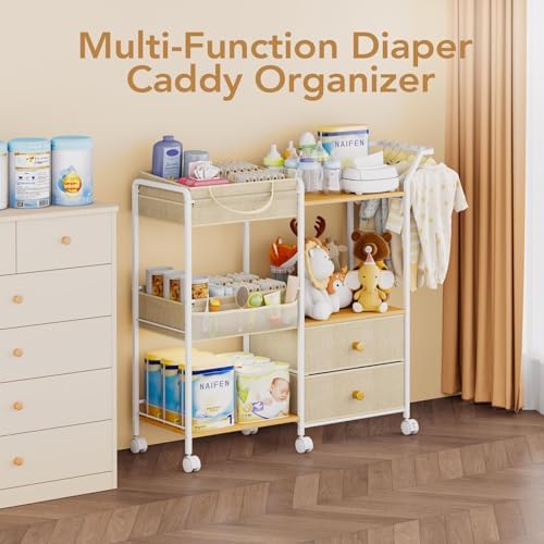 BBLIKE Diaper Caddy Organizer, Baby Storage Cart - Image 2