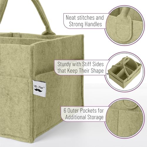 Mr. Pen- Baby Diaper Caddy Organizer, Olive Calm - Image 3