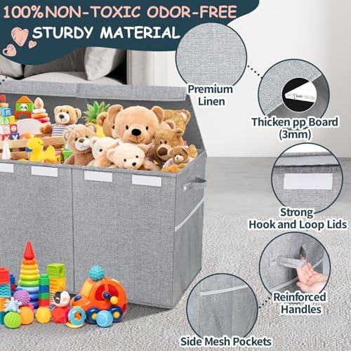Extra Large Toy Box with Lids, Collapsible Storage Bin - Image 4