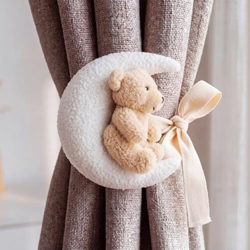 Chumia 2 Pack Moon Bear Curtain Tiebacks Cute Nursery Decor - Image 4