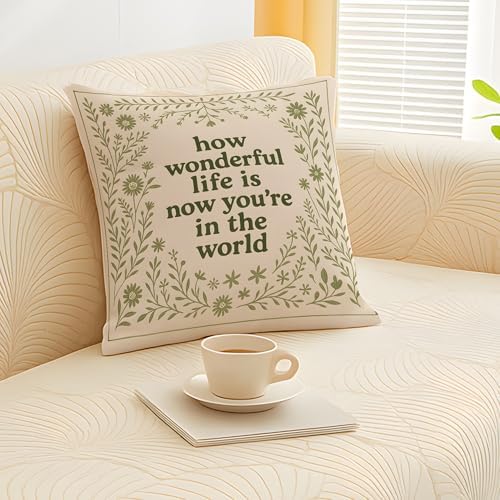 Sage Green Inspirational Floral Pillow Covers 18x18, Wildflower Nursery Decor - Image 3