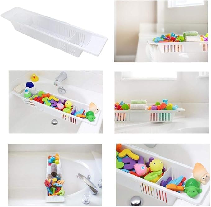 Adjustable Bathtub Toy Organizer, Partitioned Storage Basket - Image 4