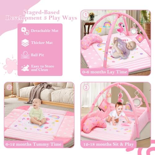 Baby Gym Play Mat, 8-in-1 Tummy Time Mat - Image 3