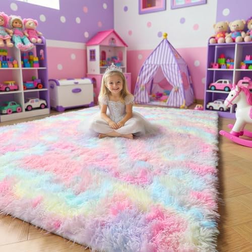 Amdrebio Rainbow Unicorn Large Area Rug 9x12 - Image 5
