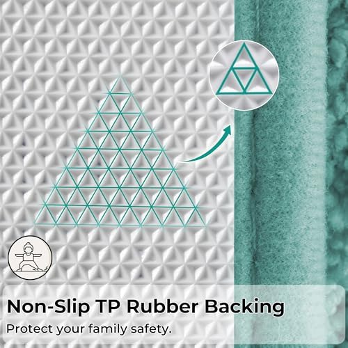 GRANNY SAYS Teal Bathroom Rugs Set 3 Piece, Soft Microfiber Bath Mats - Image 4