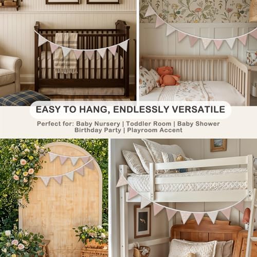 Girls Room Decor, Nursery Baby Girls Bunting Banner Floral Toddler Room Decor - Image 7