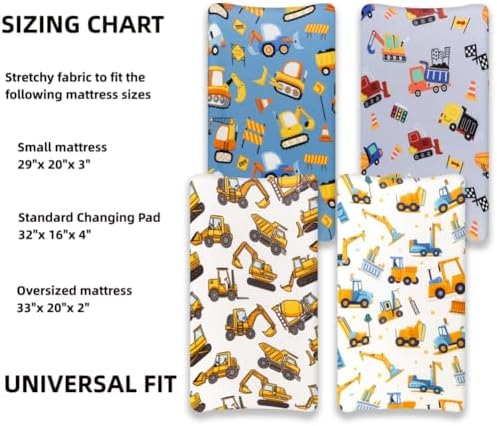 4 Pack Baby Boy Changing Pad Covers Sheets Set Soft Fitted Baby Boy Mattress - Image 7