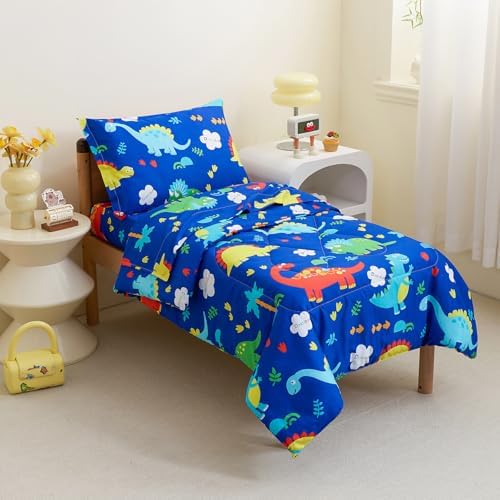Caressma Navy Toddler Bedding Set, Bed in A Bag Toddler Comforter Set - Image 2