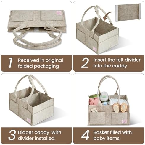 Upgraded Baby Diaper Caddy Organizer, Portable Nursery Storage Bin - Image 2