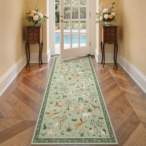 BESBLEE 2X6 Washable Kitchen Runner Rug, Animal Non Slip - Image 2