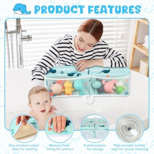 Baby Bath Kneeler and Elbow Rest Pad Set, 1.5" Thick Baby Bath Kneeler Pads - Image 5