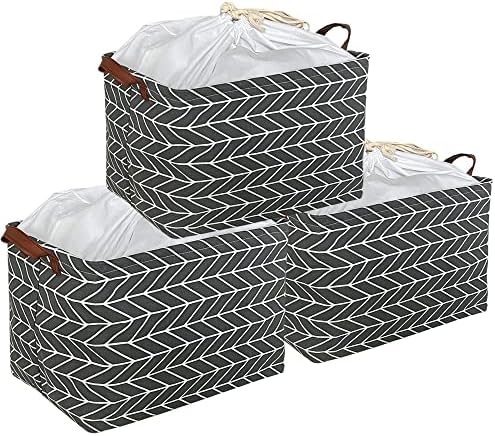 CLOCOR 3-pack Rectangular Storage Bin, Collapsible Home Organization by CLOCOR