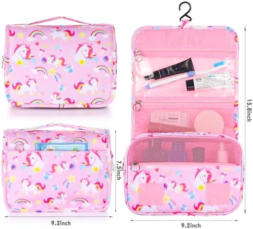 Kids Hanging Toiletry Bag for Girls, Travel Toiletry Bag for Little Young Girls - Image 3