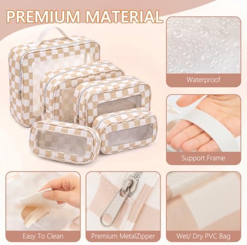 Thinkday 5 Pcs Diaper Bag Organizer Pouch Set Clear Makeup Bag - Image 3