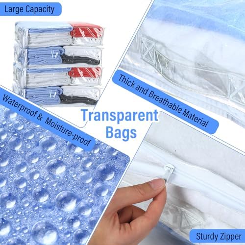 Kenning 20 Pcs Clear Zippered Storage Bags - Image 3