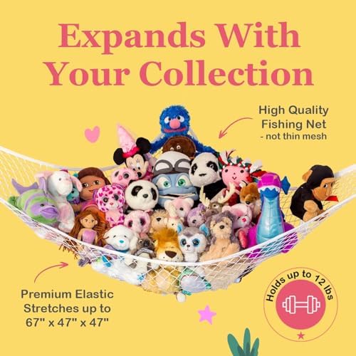 Stuffed Animal Hammock, Large | Corner Stuffed Animal Storage & Plushie Net | - Image 3