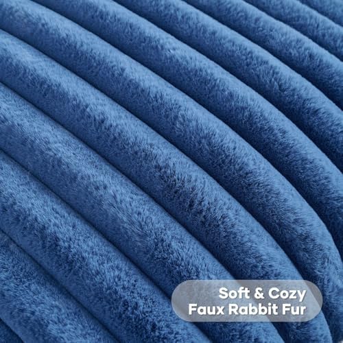 FUTEI Pack of 2 Faux Fur Throw Pillow Covers 16x16 Inch - Image 2
