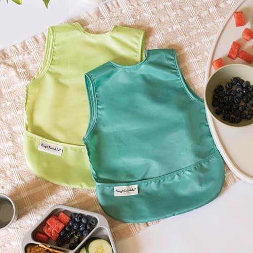 Tiny Twinkle Mess Proof Baby Bibs | 2 Pack Waterproof Toddler Bib - Image 2