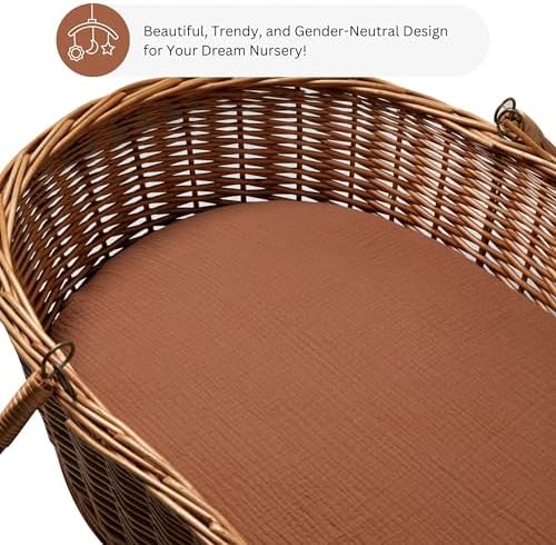 Muslin Bassinet Sheets for Dream On Me, Baby Delight Snuggle Nest, Primo - Image 4