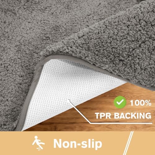 Polyester Bathroom Rug 30"x50" Taupe, Large Soft Shaggy Bath Mat - Image 5