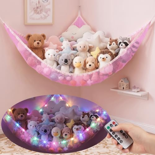 Stuffed Animals Hammock with Remote Control Toy Net Room Decor Storage by UnicornCastle