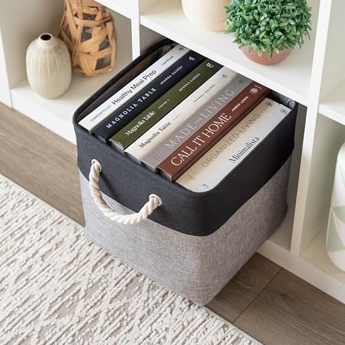 OrganiHaus 11x11 Cube Storage Bins, Rope Handles - Image 4